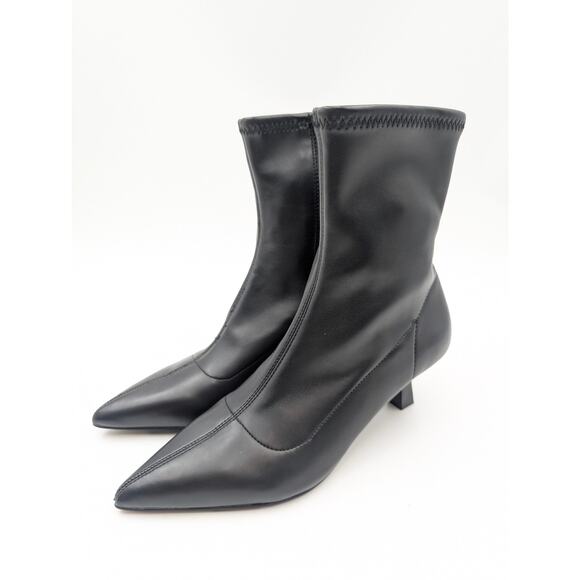 Abound Erinn Pointed Toe Heel Boots Side Zip Women's Black Size US5M EU36 - Picture 1 of 10